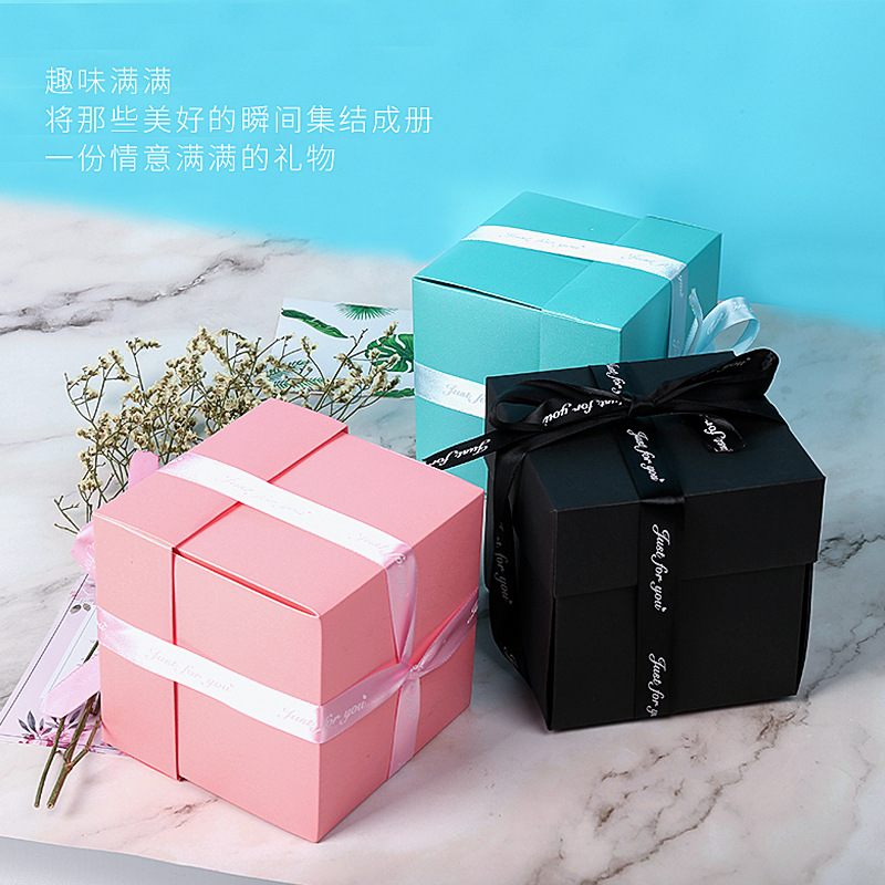 四边形爆炸盒子手工相册创意机关diy礼品盒生日礼物盒子加工定制