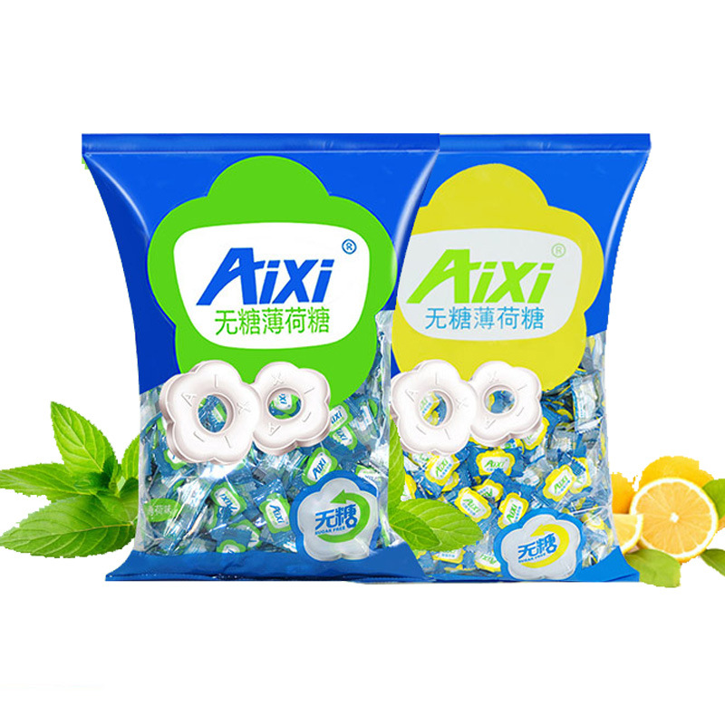 aixi绿爱无糖薄荷糖5斤木糖醇酒店火锅店老式薄荷糖批发一件代发