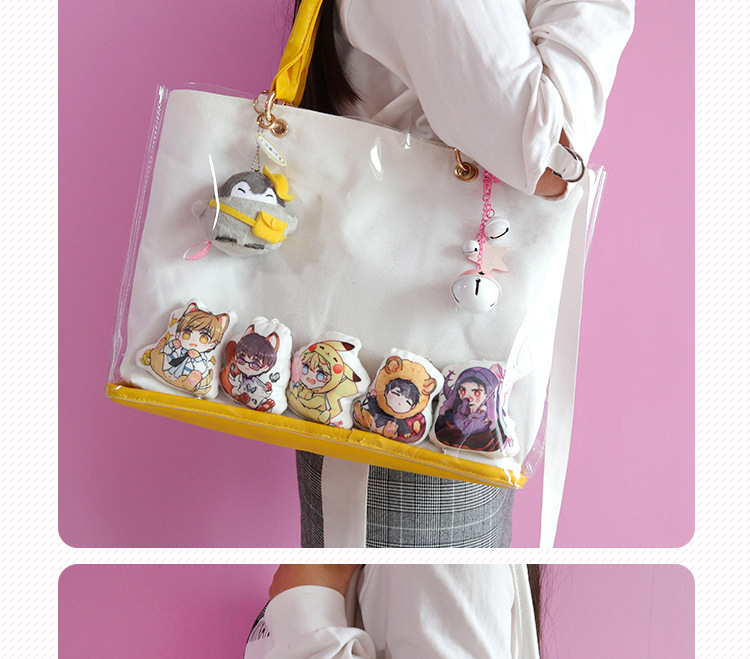 日本动漫pu痛包双面帆布单肩手提斜跨软妹透明周边可加工定制