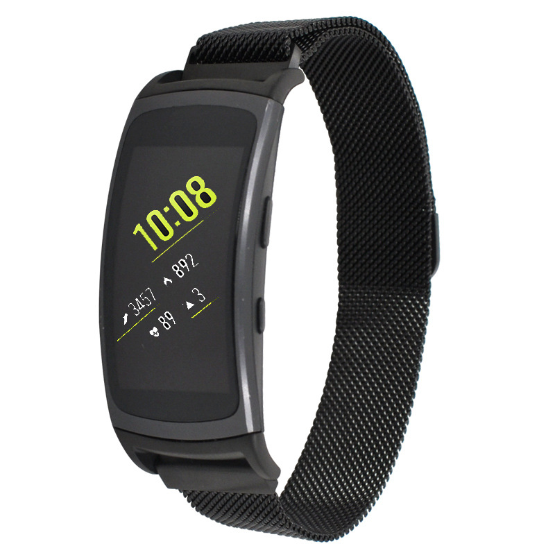 适用samsung gear fit2 pro适用三星手环米兰尼斯不锈钢金属表带