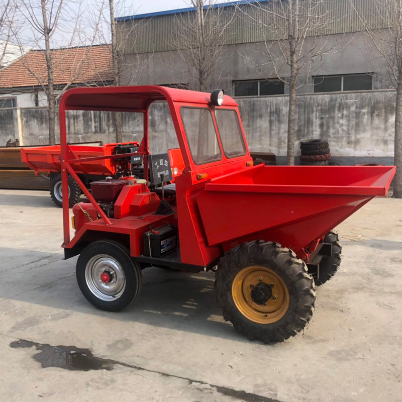 工地柴油四轮车 fc-18前卸式液压翻斗车 工程运输四轮蹦蹦车