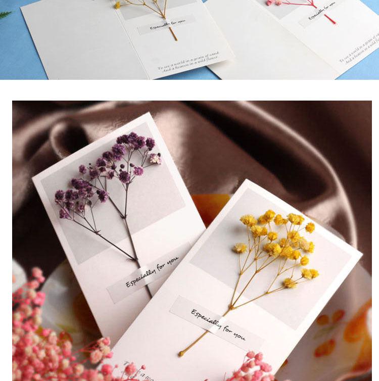 创意高档满天星干花贺卡圣诞文艺祝福卡生日感恩节卡片情人节礼物