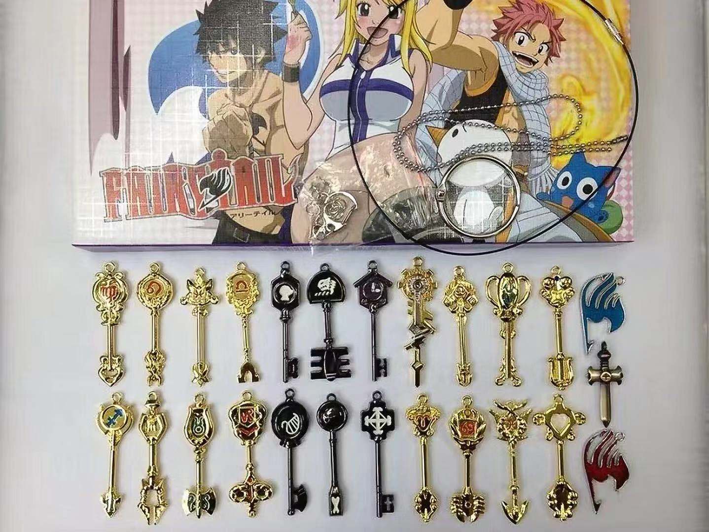 动漫周边 妖精的尾巴钥匙 露西星灵星座纳兹 29件入