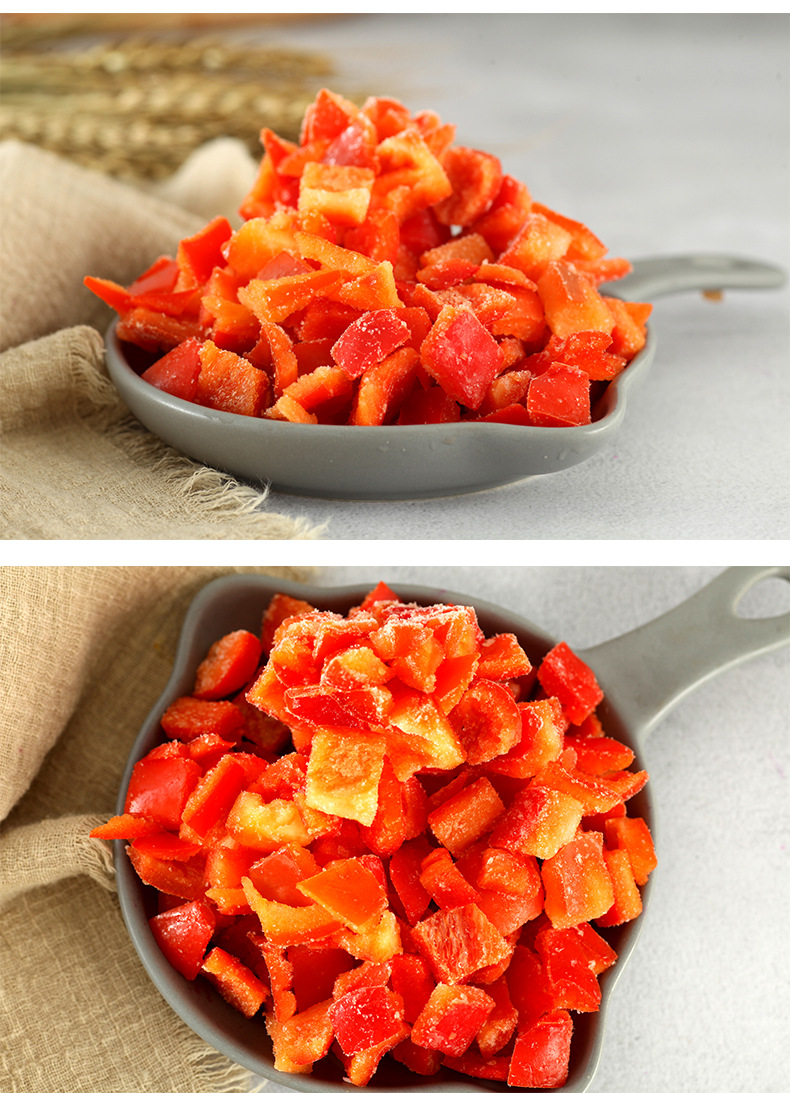 批发 新鲜冷冻红椒丁规格定制 速冻红椒丁冷冻蔬菜