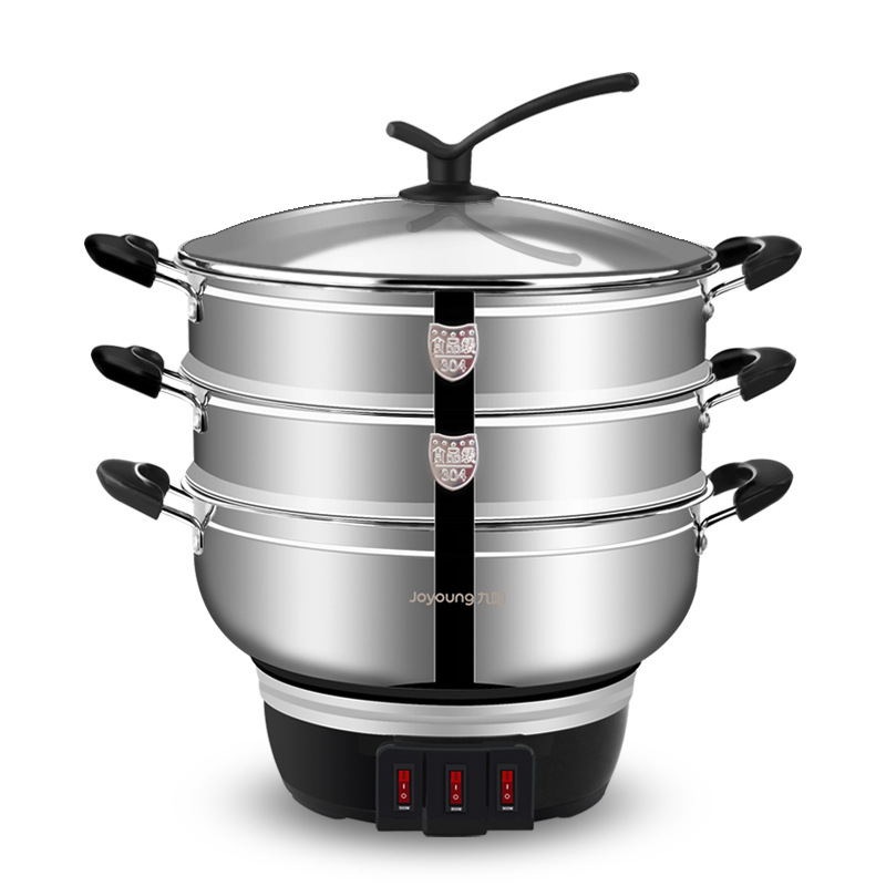 九阳电蒸锅蒸馒头包子菜肉电热锅多功能家用电炒锅电火锅蒸煮一体