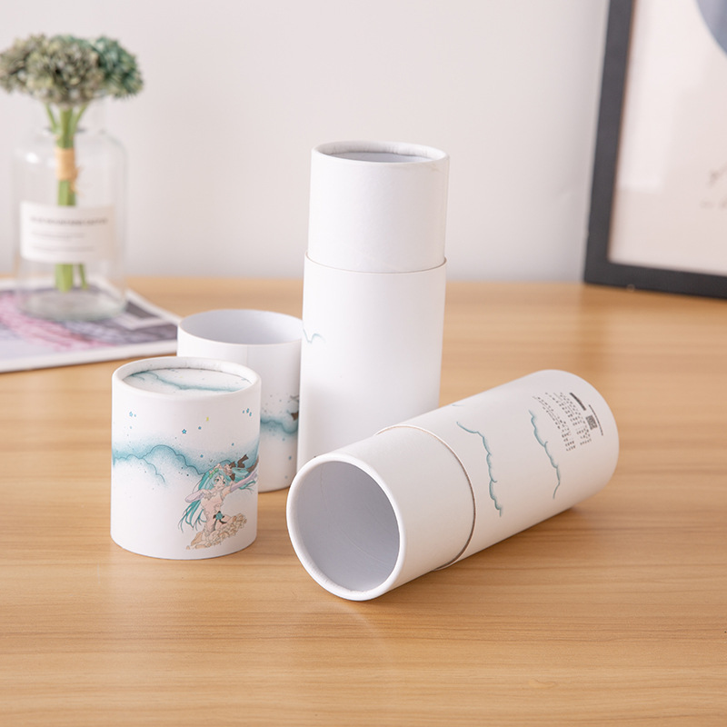 新款圆筒盒卷边圆筒纸盒包装纸管高档彩印纸盒外贸茶叶圆形纸罐