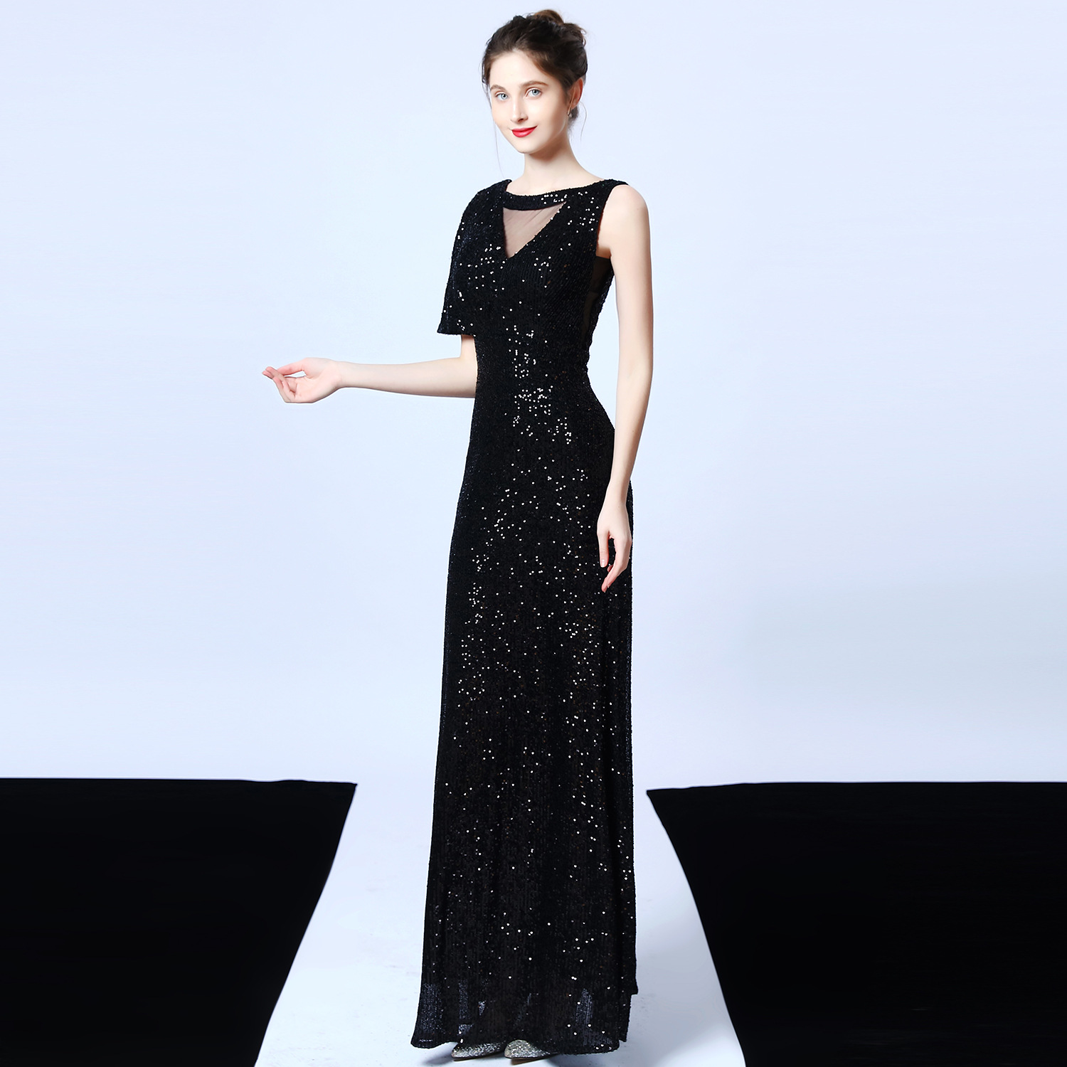 18108#礼服女仙气梦幻名媛聚会派对晚礼服性感长款显瘦敬酒服新娘