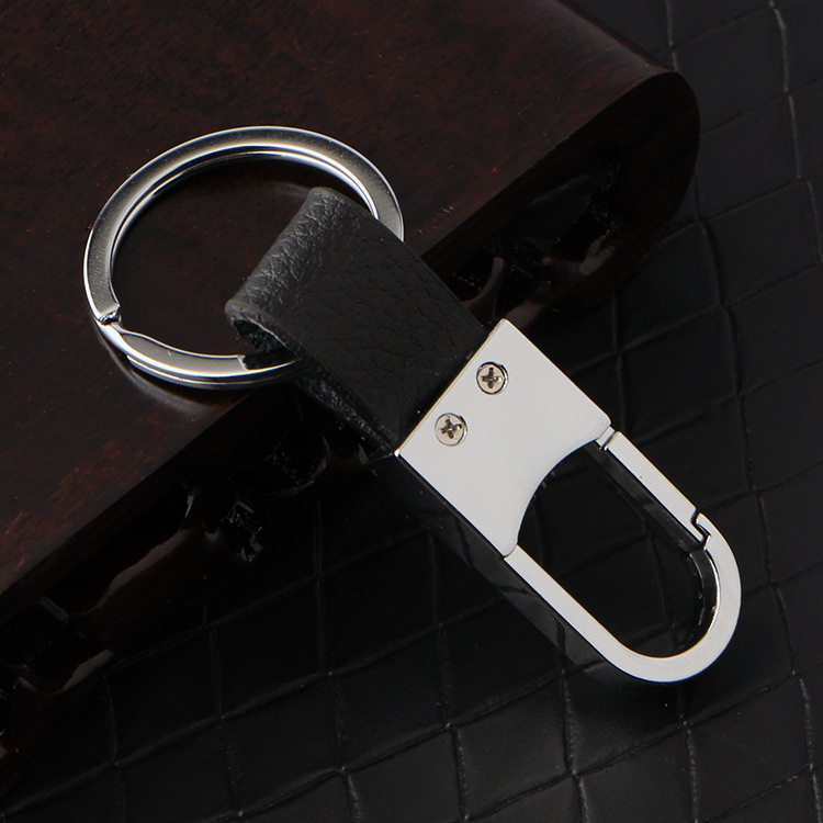 High-End Men's Keychain Leather Keychain Metal Keychains Activity Small Gift Factory Direct Sales