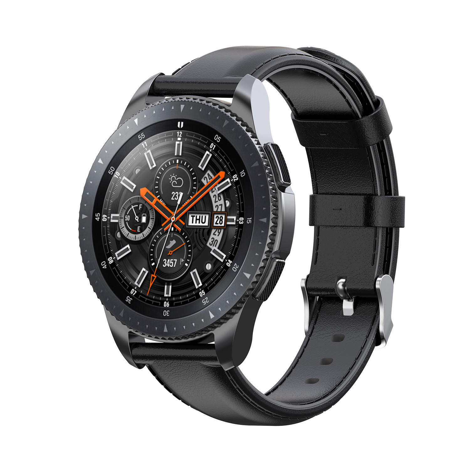 适用于galaxy watch 46mm 三星live通用款油蜡小牛真皮表带 22mm