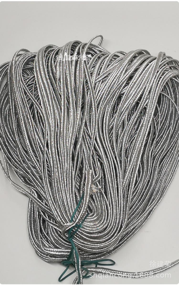 银编织带 亮银绳 银线蛇腹带 箱包鞋帽服装服饰 饰品手工diy辅料