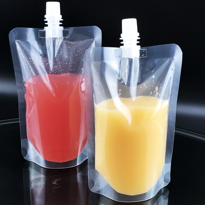 厂家定制印刷一次性透明自立吸嘴袋 奶茶豆浆中药密封液体包装袋