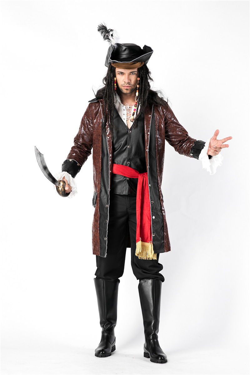 万圣节男装角色扮演海盗装 加勒比海盗服装 男装海盗服制服诱惑