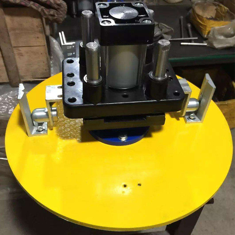 气动旋转顶升转台带电不带电手动顶升转台四导柱180度自动旋转台