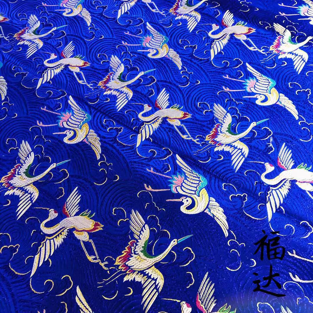 仙鹤云锦高精密提花织锦缎面料缎面布料服装旗袍唐装民族风口金包