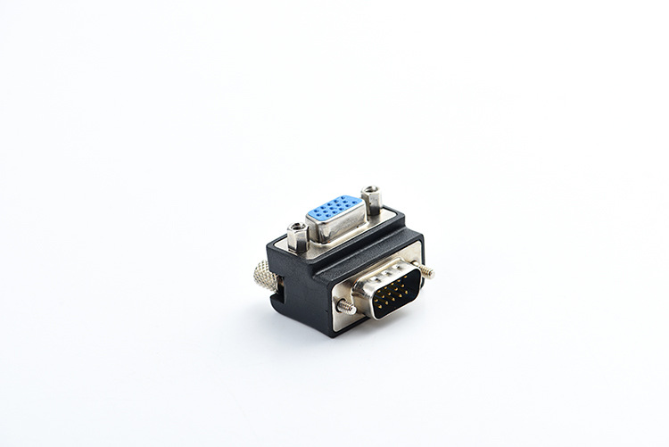 直角vga公对母90度弯头vga线对接公转母延长转换插头视频转接头