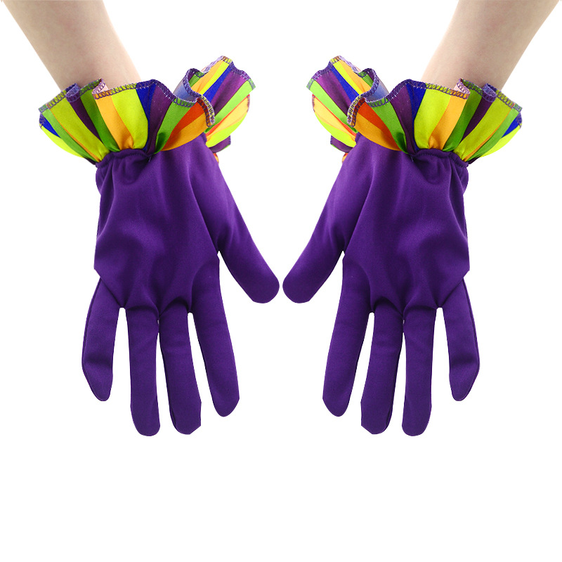 欧美流行狂欢派对表演道具批发 小丑套装四件套厂家 舞台服饰配件