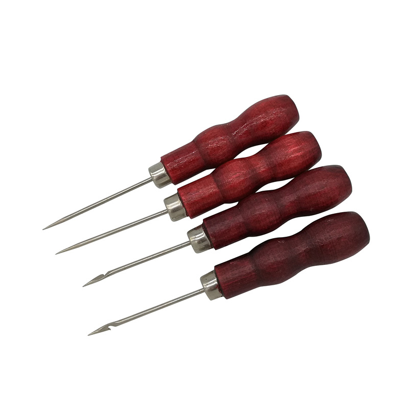 佳士顿 皮革打孔手工具千枚通纳鞋直尖锥子带钩木柄小锥子diy制作