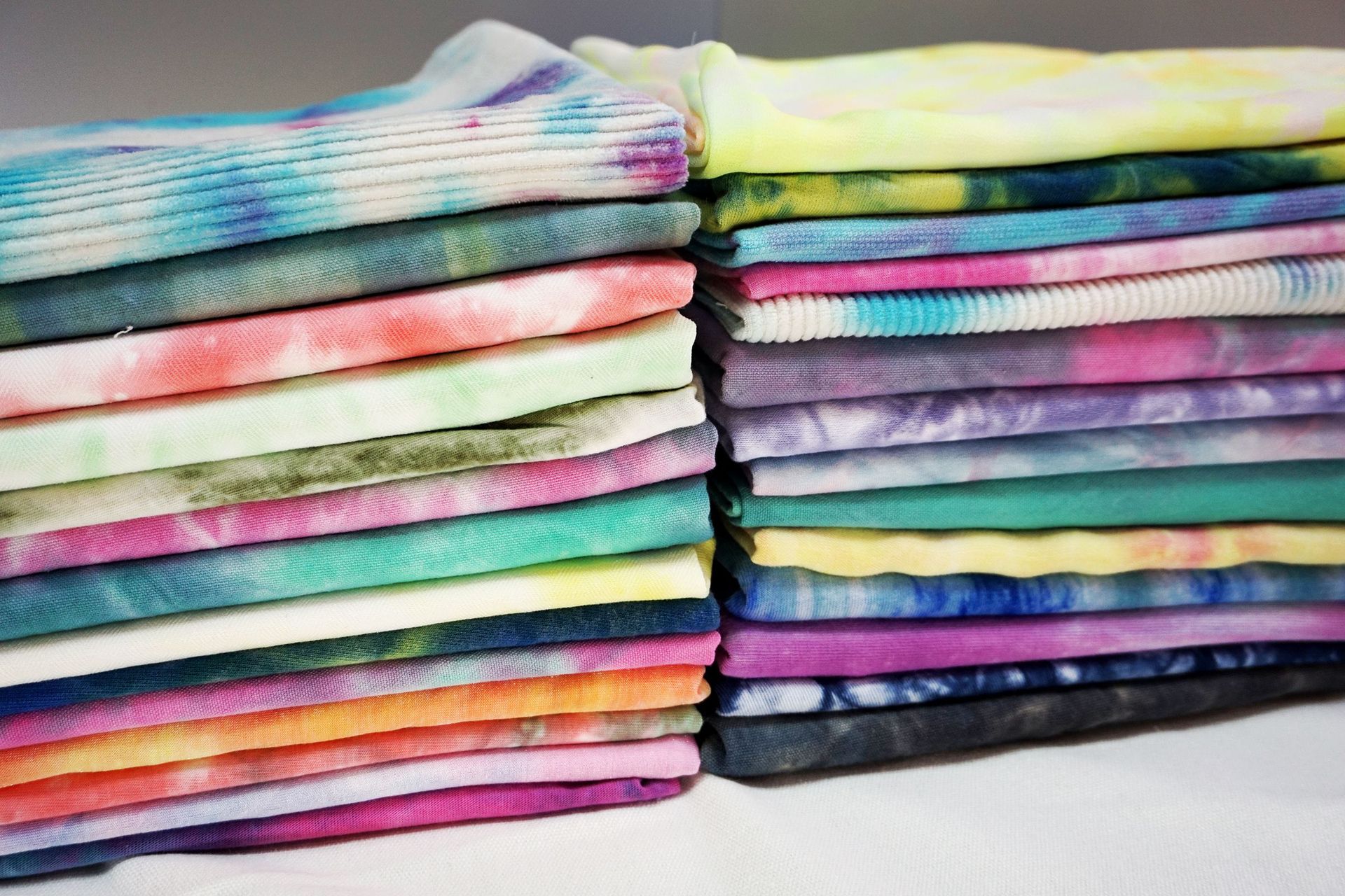 针织扎染面料 帆布扎染 雪纺扎染春夏t恤女装面料 彩色渐变