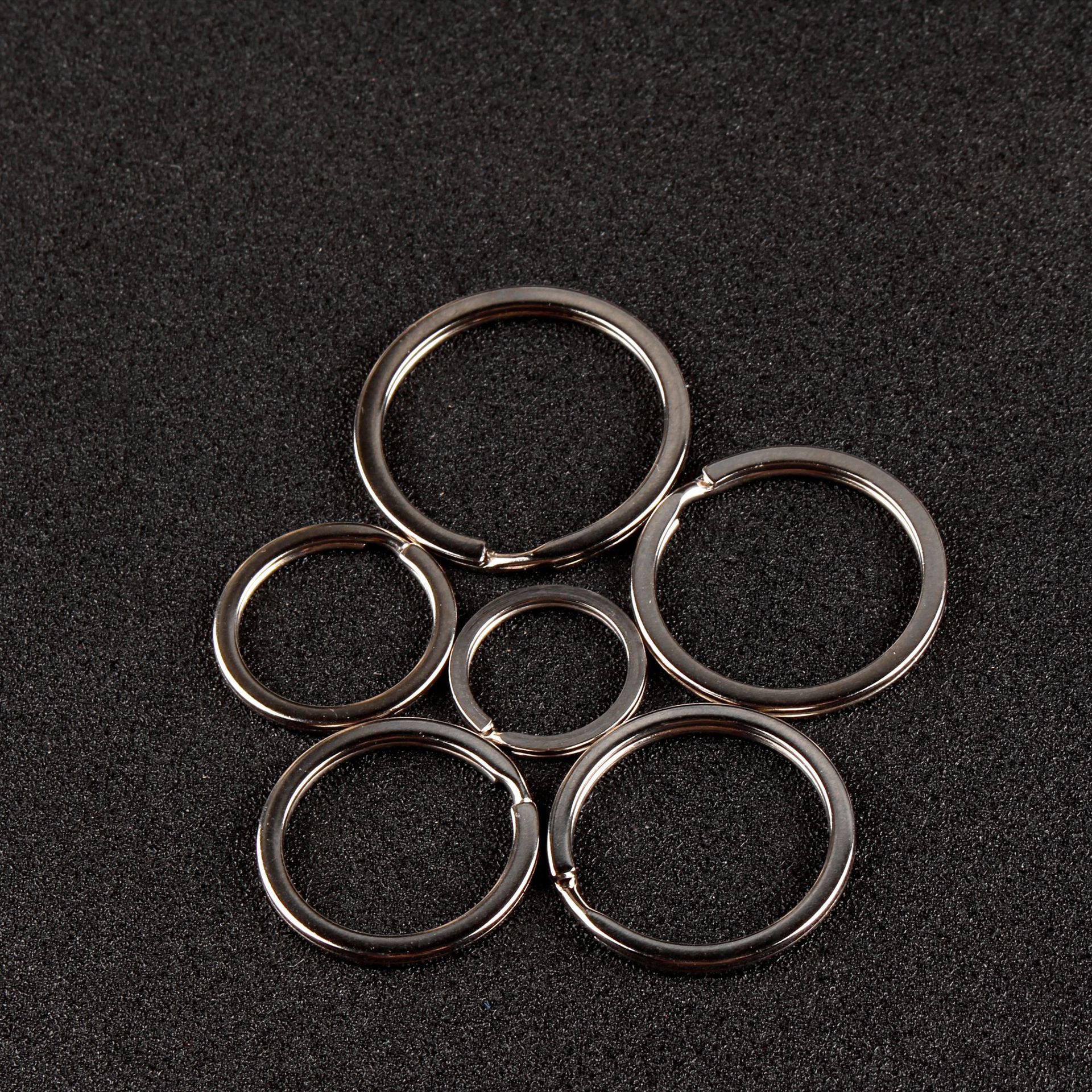 不锈钢金属钥匙圈镀镍光环圆圈钥匙圈钥匙环挂圈电泳黑diy配饰 圈