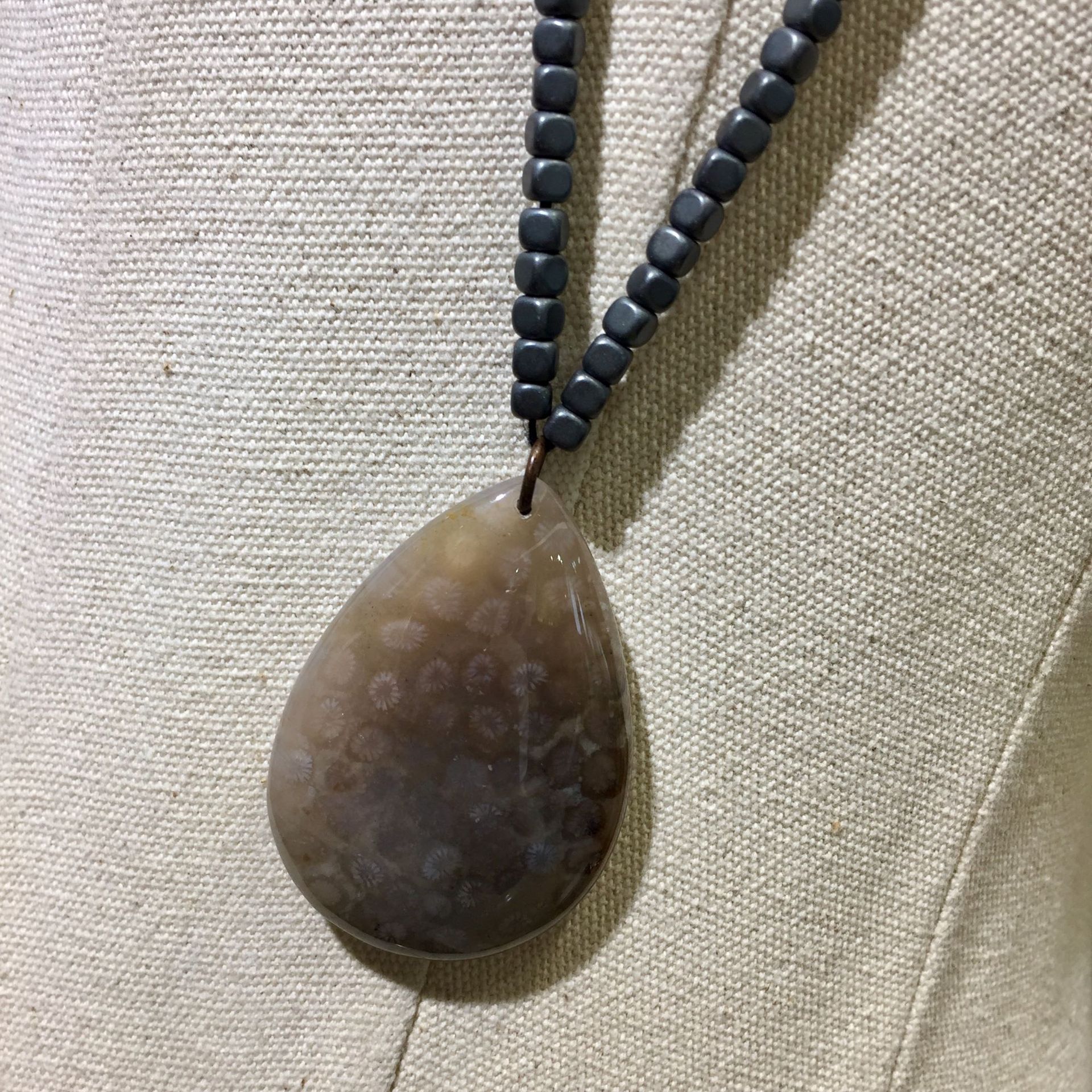 天然珊瑚玛瑙项链复古手工文艺例外女长款毛衣链棉麻衣服装配饰品