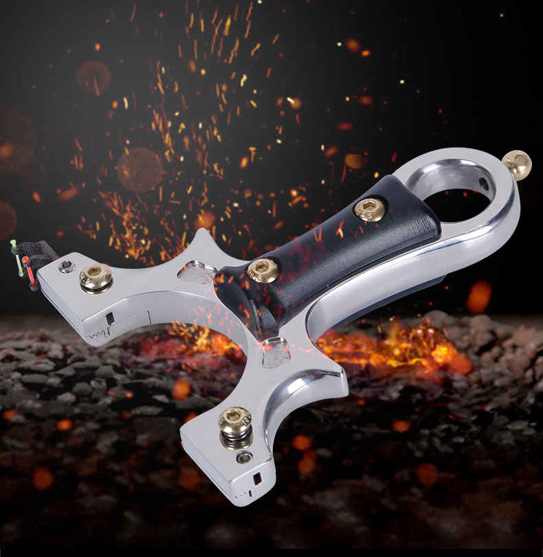 不锈钢弹弓_小玲珑掌中宝弹弓户外专业扁皮筋弹弓掌中宝镜面抛光弓