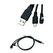 一拖二USB线USB M转micro 5p+3.51.35mm DC Power USB带电源线