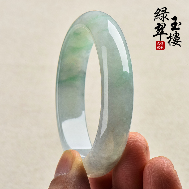 Jade Bracelet for Women Jade Bracelets Natural Icy Floating Green Circle Bracelet Myanmar Jade Bracelet Jade Bracelet for Girlfriend