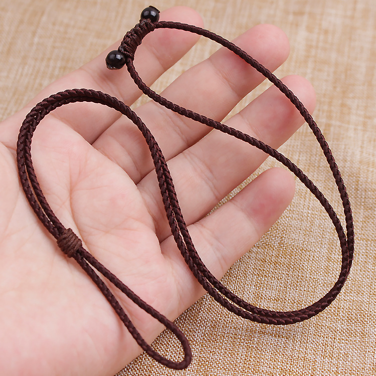 男女款戒指翡翠玉佩平安扣吊坠挂绳手工编织可调节简约项链绳批发