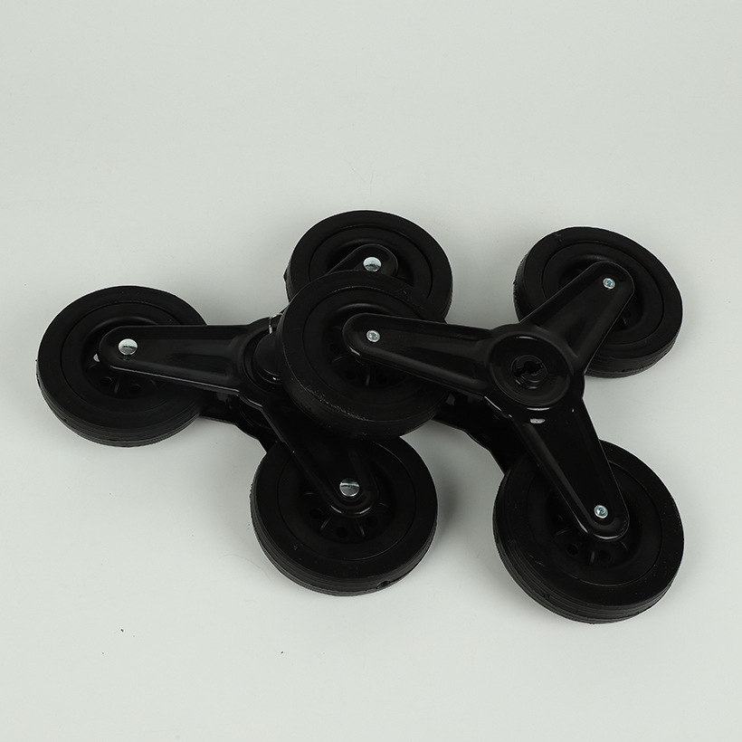 可拆卸新款橡胶轮静音耐磨买菜购物车轮子爬楼买菜车车轮配件