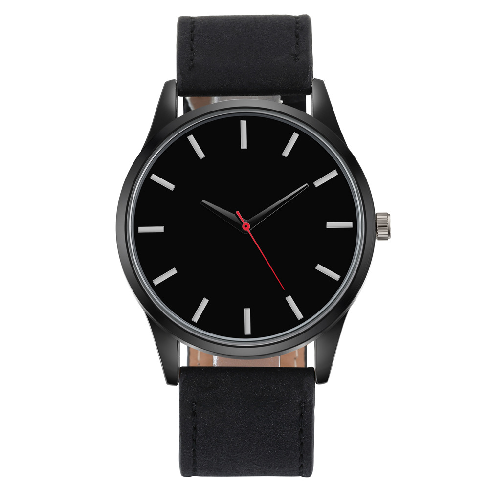 无logo ebay爆款大表盘男士手表 时尚商务石英手表磨砂皮带手表