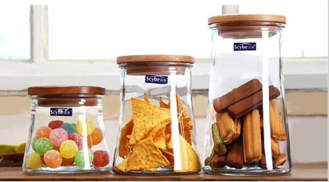 scybe喜碧诺曼木盖玻璃瓶子储藏瓶干果罐奶粉罐茶叶罐储物罐
