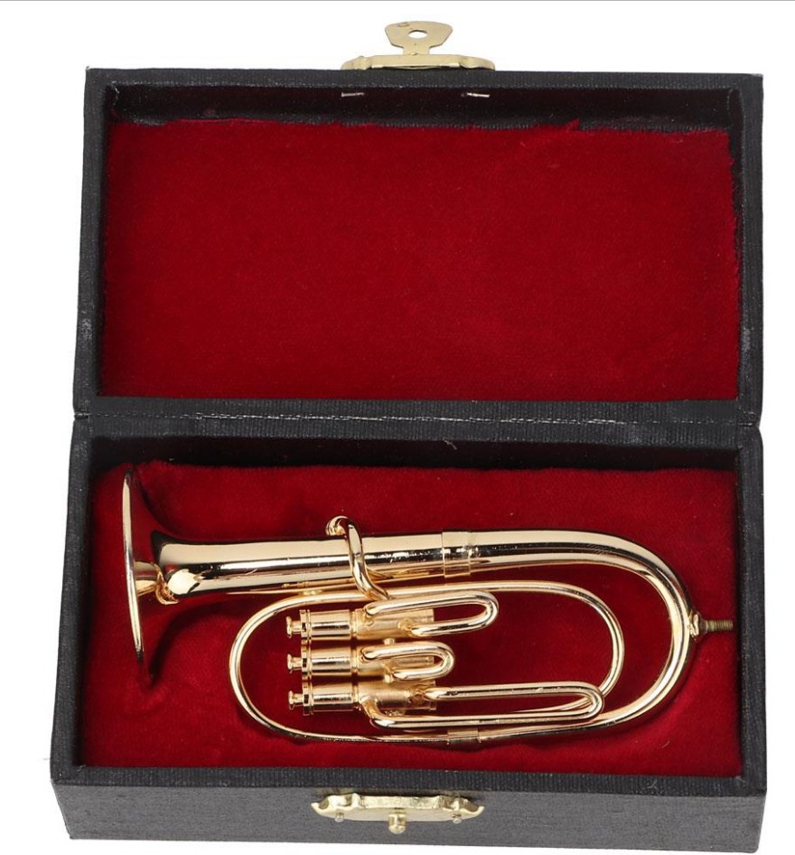 乐器礼品巴东黑管圆号小号模型摆件 mini镀金乐器工艺品 家居礼品