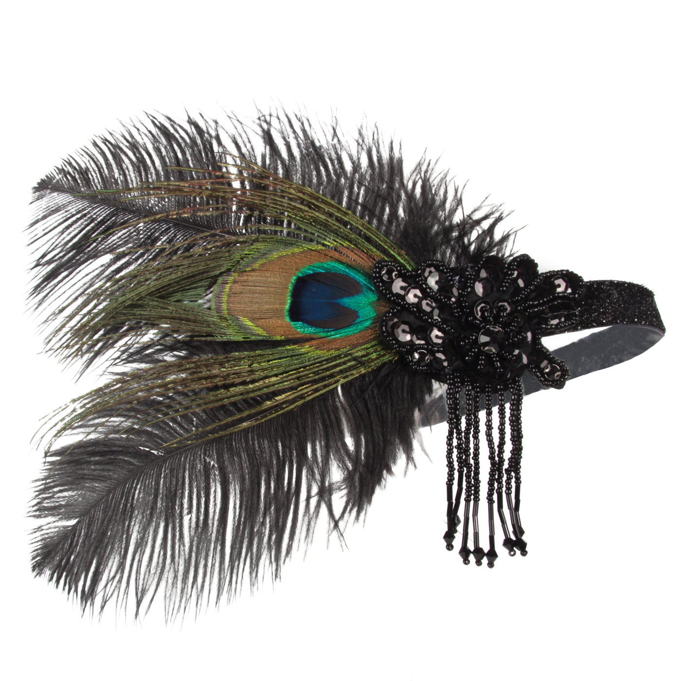 【经典款】 1920s 孔雀羽毛头带头饰 盖茨比舞会宴会羽毛头饰