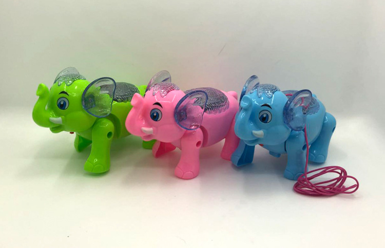 抖音快手网红产品6632a牵绳大象 发光地摊热卖电动玩具走路大象