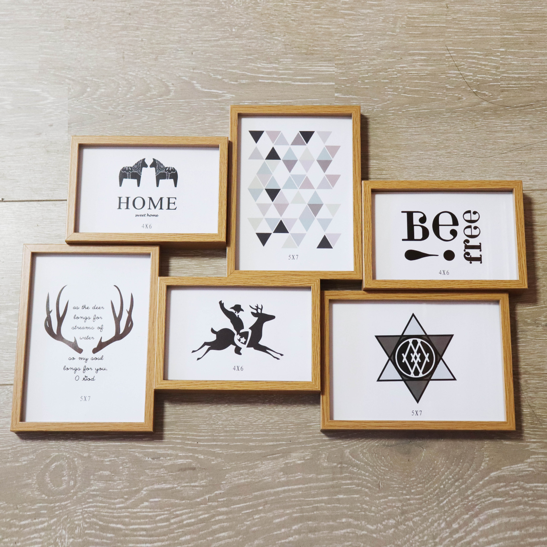 木质6寸7寸组合连体相框挂墙不规则创意相框北欧清新影楼情侣照