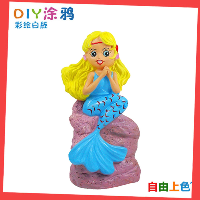 摔不坏石膏彩绘娃娃搪胶非陶瓷模具涂鸦白坯手工diy儿童玩具批发