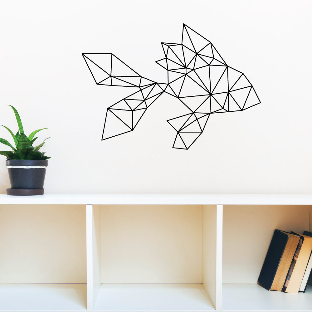 卡通几何金鱼墙贴 vinyl wall decal sticker