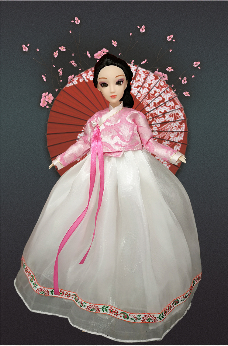 大长今韩服古装娃娃礼盒套装衣服3d真眼玩偶女孩玩具换装娃娃素体