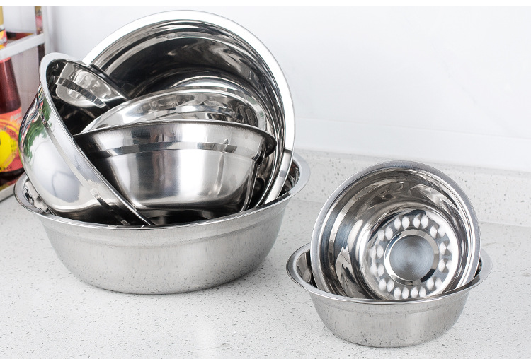 批发04 05带磁无磁不锈钢汤盆食堂汤碗打蛋盆调料碗多用盆