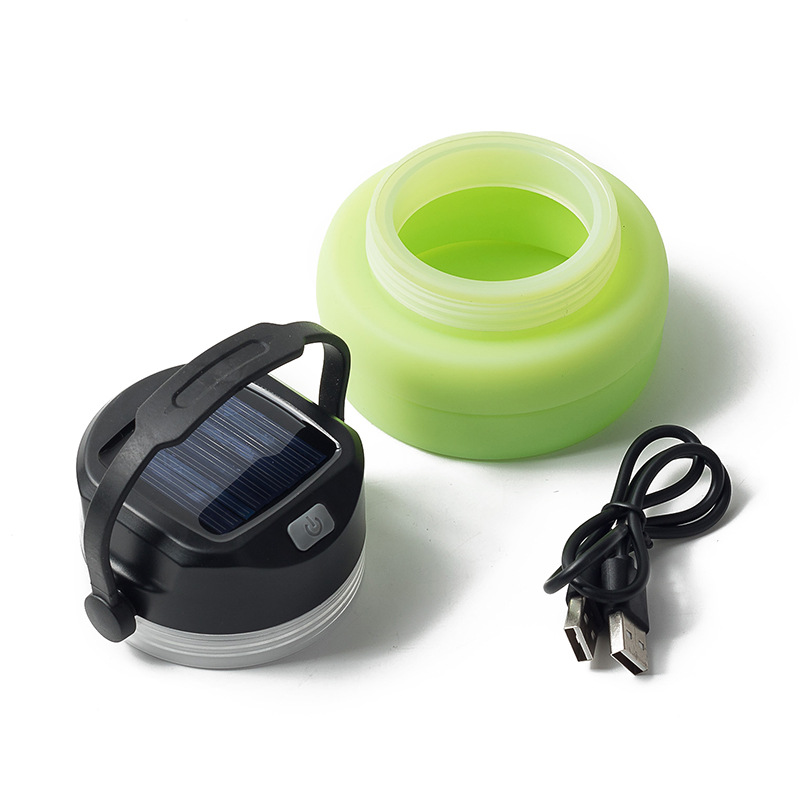 新款太阳能充电水壶户外野营帐篷创意发光水杯夜光茶杯可折叠水壶