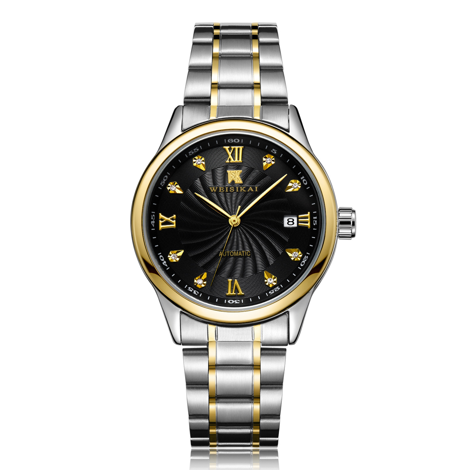 瑞士【weisikai/威斯凯】简约情侣机械表 防水全自动机械表手表男