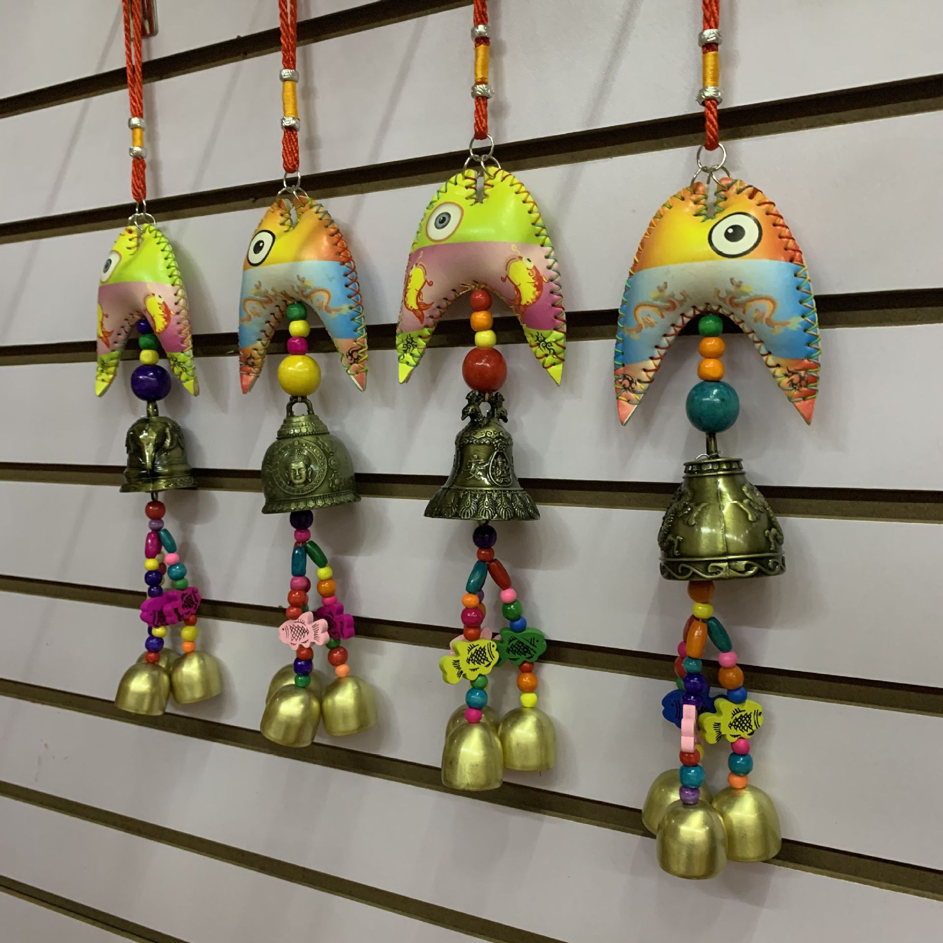 云南民族特色丽江东巴手工风铃挂件 大皮鱼头驼铃三铃