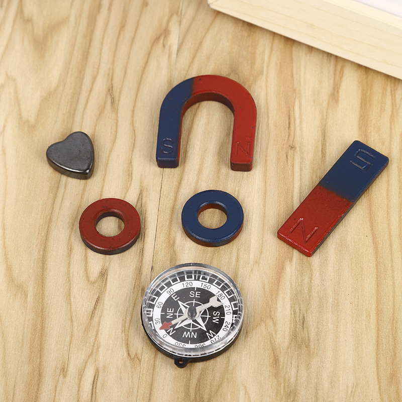 学生教学指南针磁铁套装批发 马蹄形u形磁铁物理课实验教学专用