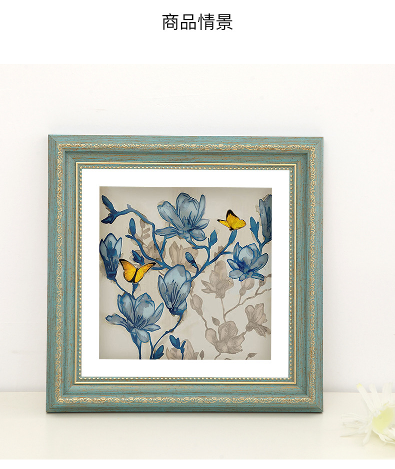 正方形美式复古装裱油画素描画框十字绣框定制挂墙创意相框批发