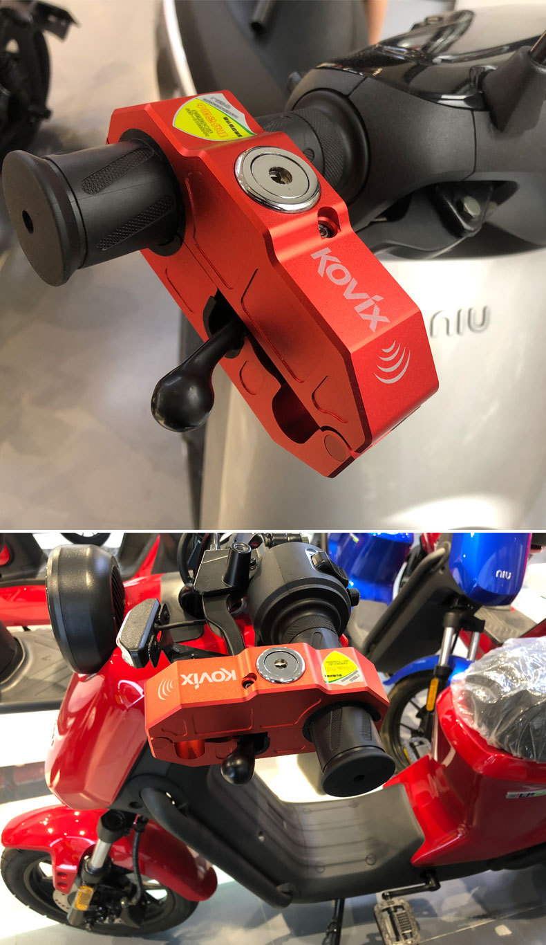 kovix摩托车把手锁报警牛角锁踏板车车把锁油门锁电动车防盗锁