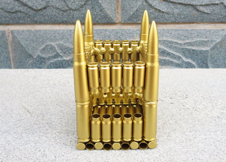 新品 弹壳工艺品 创意笔筒铁艺家居装饰品 高档办公室摆件 定制