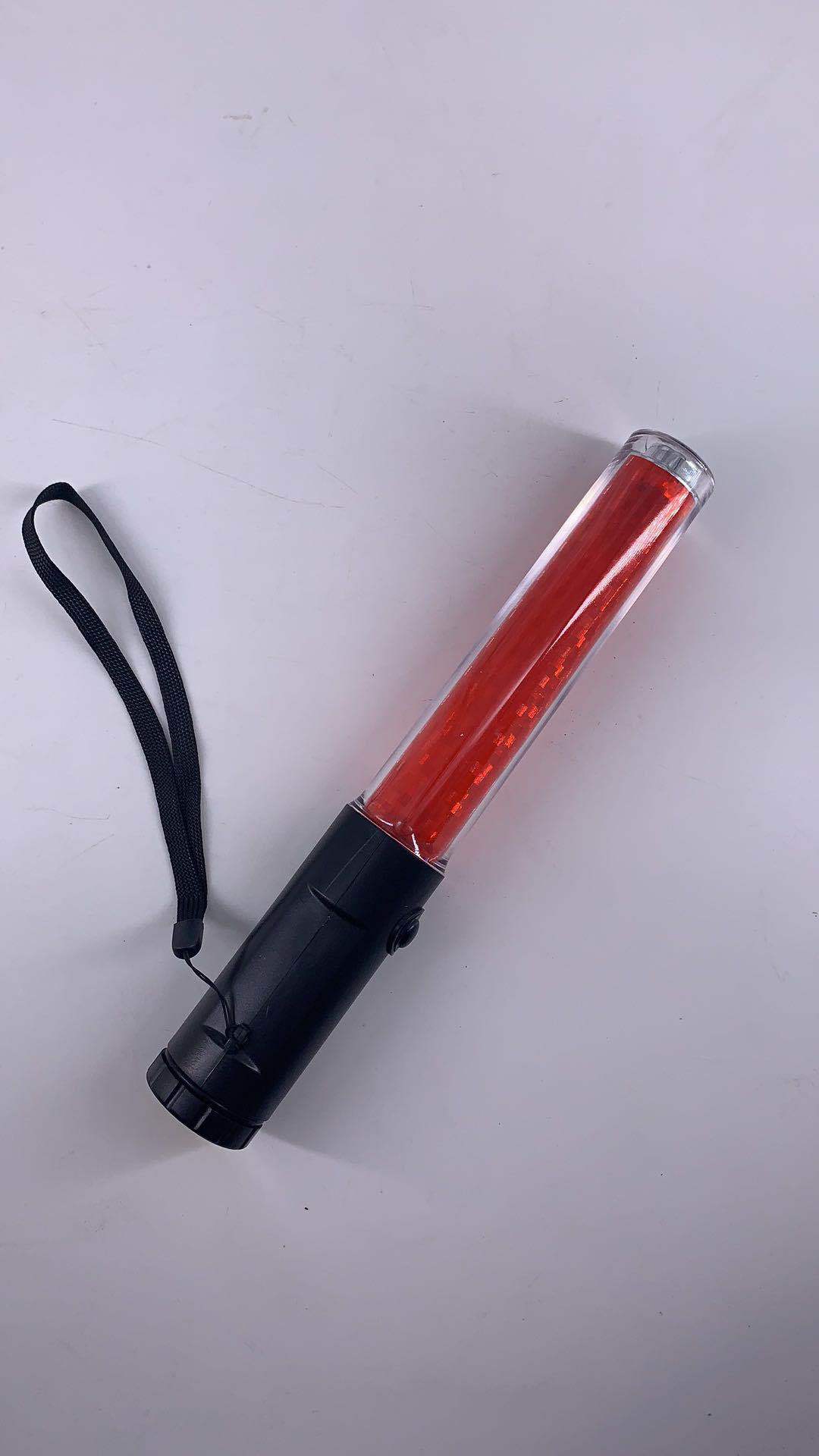 充电式红色荧光棒26cm闪光指挥棒 交通指挥棒带磁铁挂钩顶部照明