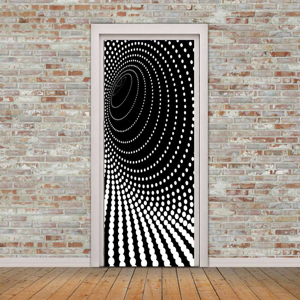 画谷跨境货源墙画3d立体门贴黑白点自粘亚马逊货源ebay货源