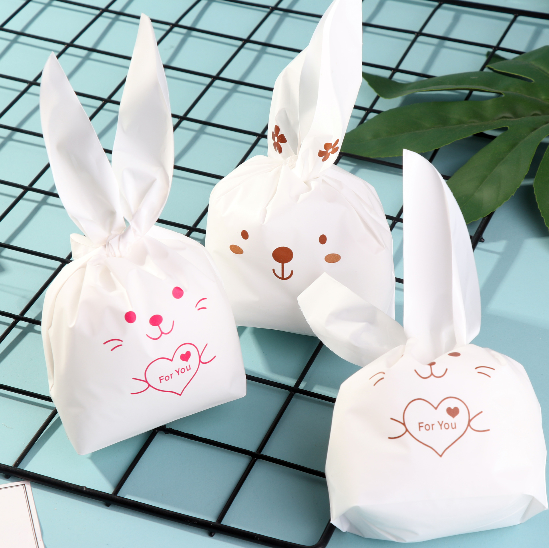 Baking Cute Rabbit Ears Packing Bag Thickened Gift Bunny Candy Bag Handmade Cookies Ziplock Bag