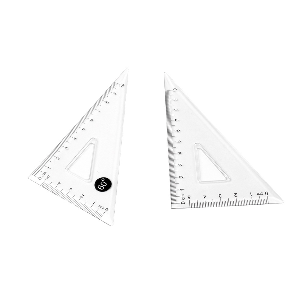 单把配件透明塑料90度直角三角尺学生绘画工具三角板测量